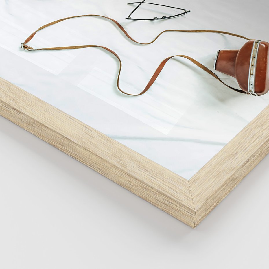 Zestaw obrazy w ramie, plakaty - vintage, kawa, tekst - rama drewno