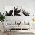 Zestaw obrazy w ramie, plakaty - palmy, liście, tropikalne - rama biała