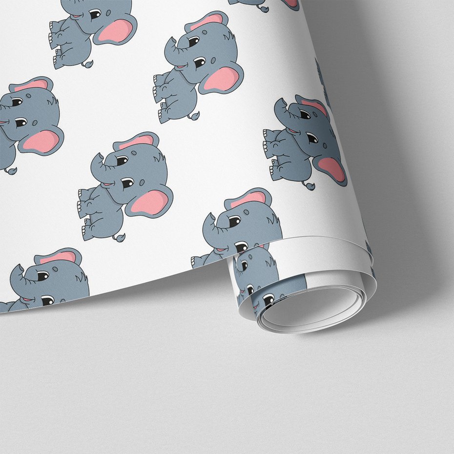 Tapeta - dziecięca, słoń, ilustracja,