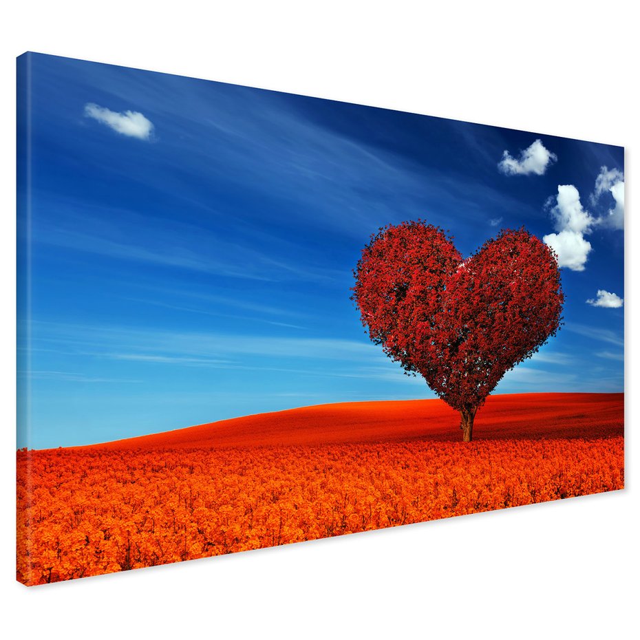 Obraz na płótnie - drzewo, serce, krajobraz