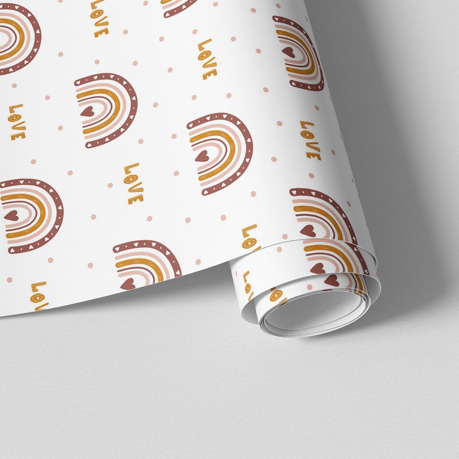 Tapeta - dziecięca, tęcza, serce,