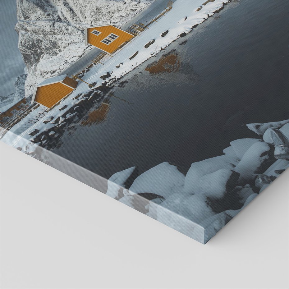 Obraz na płótnie - góry, śnieg, domki