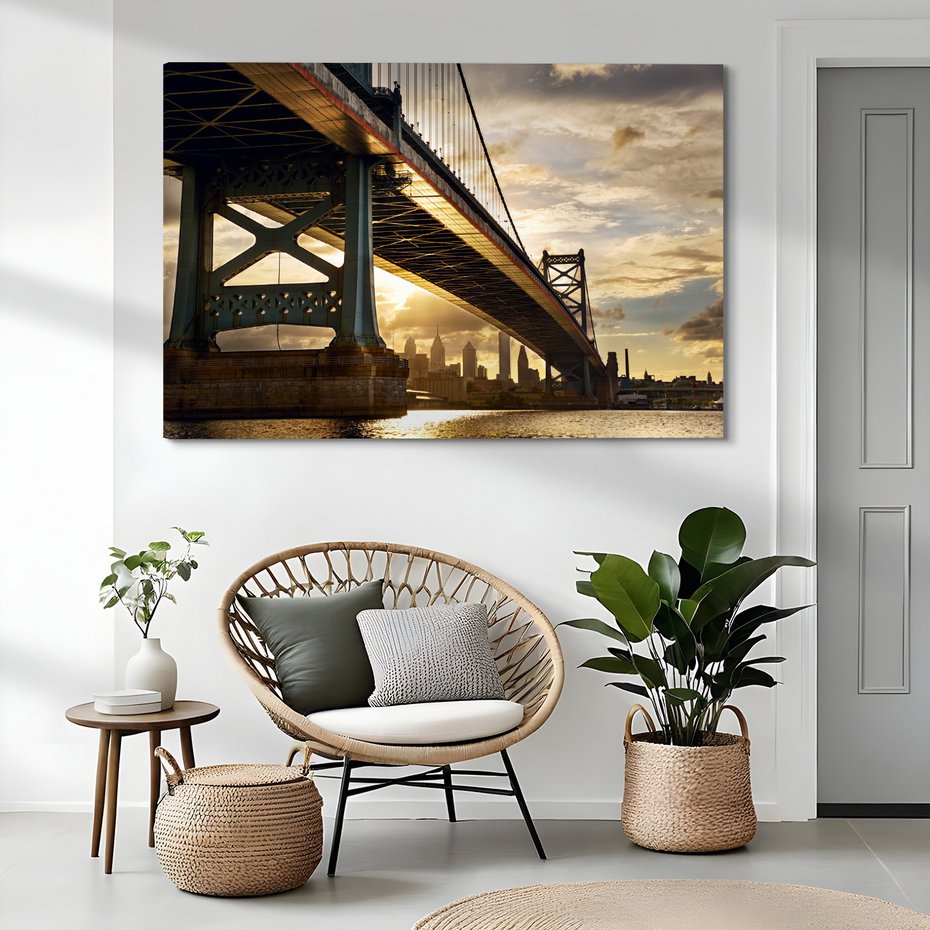 Obraz na płótnie - most, miasto, rzeka