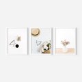 Zestaw obrazy w ramie, plakaty - kwiaty, okulary, kompozycja - rama biała