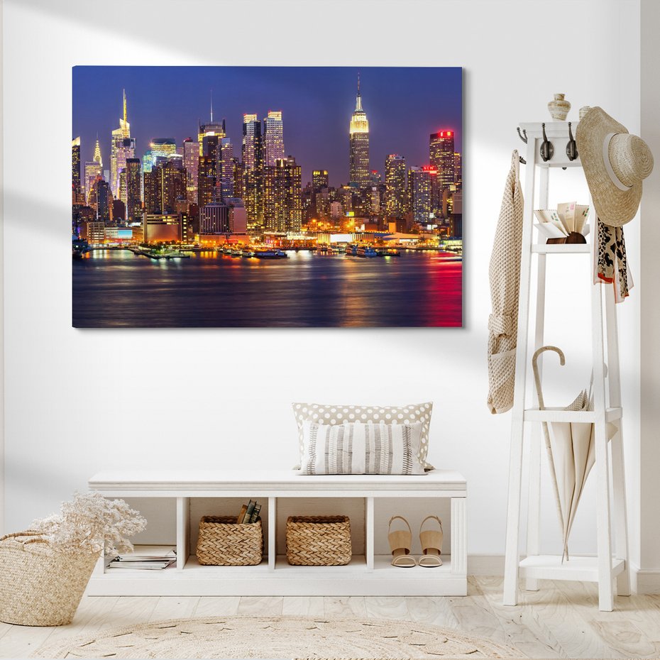 Obraz na płótnie - miasto, noc, panorama