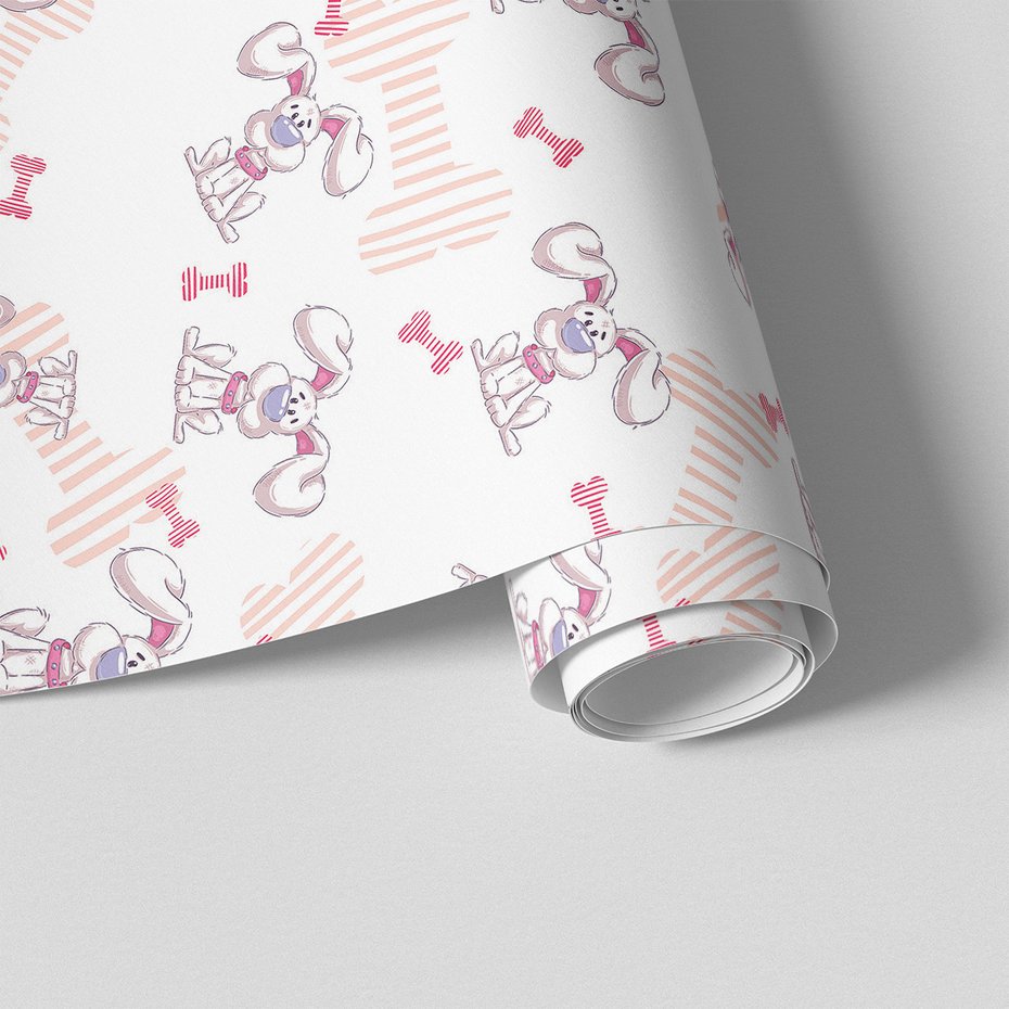 Tapeta - dziecięca, królik, kość,