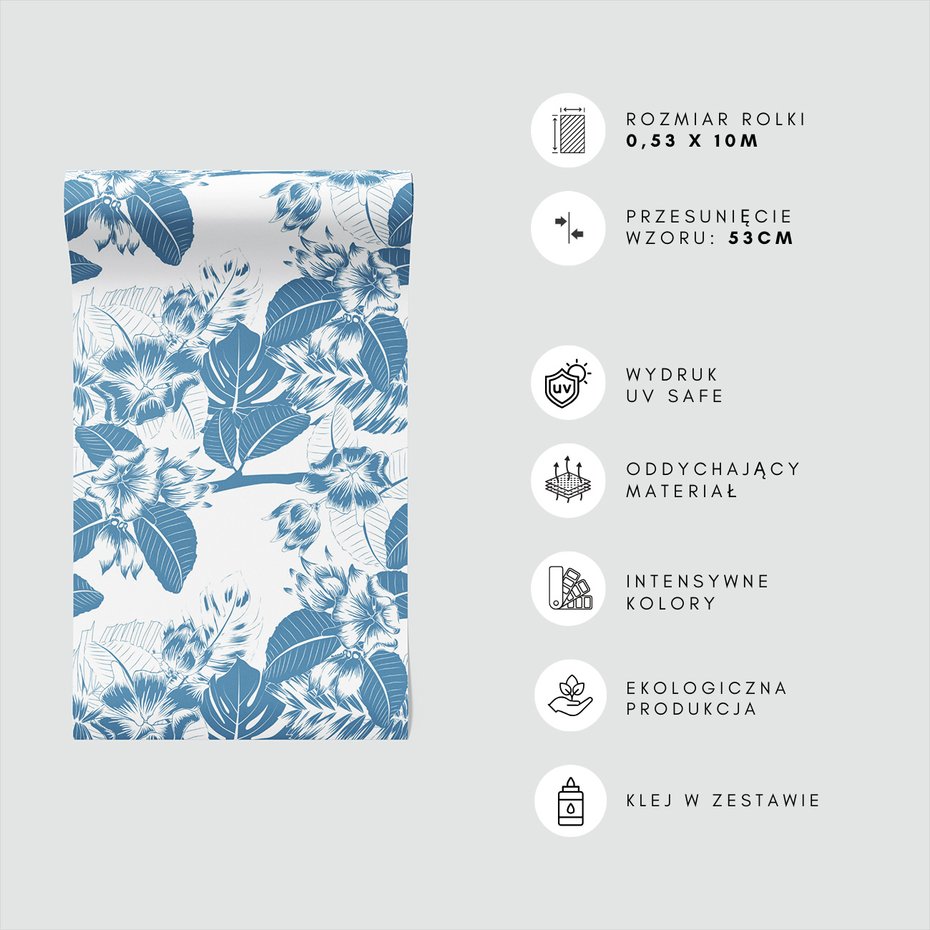 Tapeta - kwiaty, liście, wzór