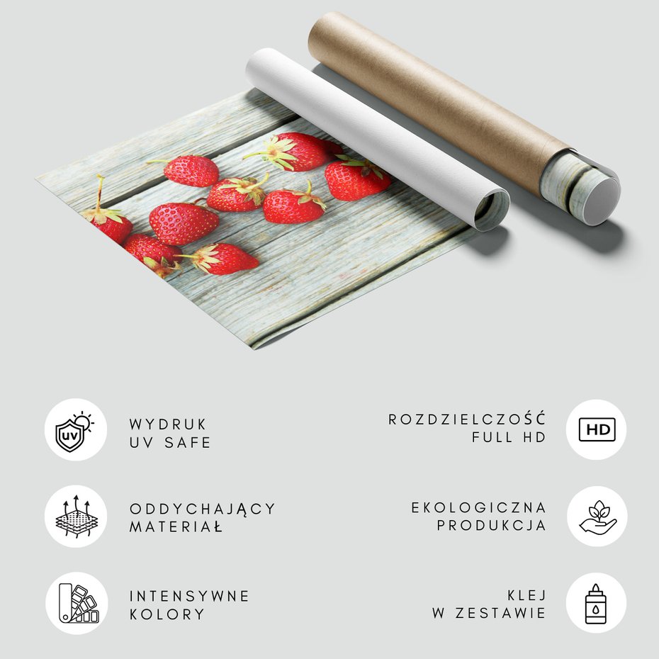 Fototapeta - truskawki, owoce, czerwony