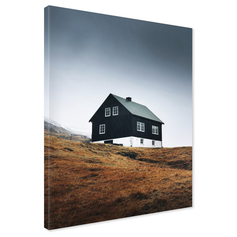 Obraz na płótnie - dom, wzgórze, krajobraz