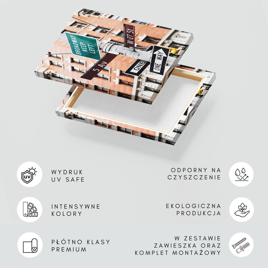 Obraz na płótnie - ulica, znaki, miasto
