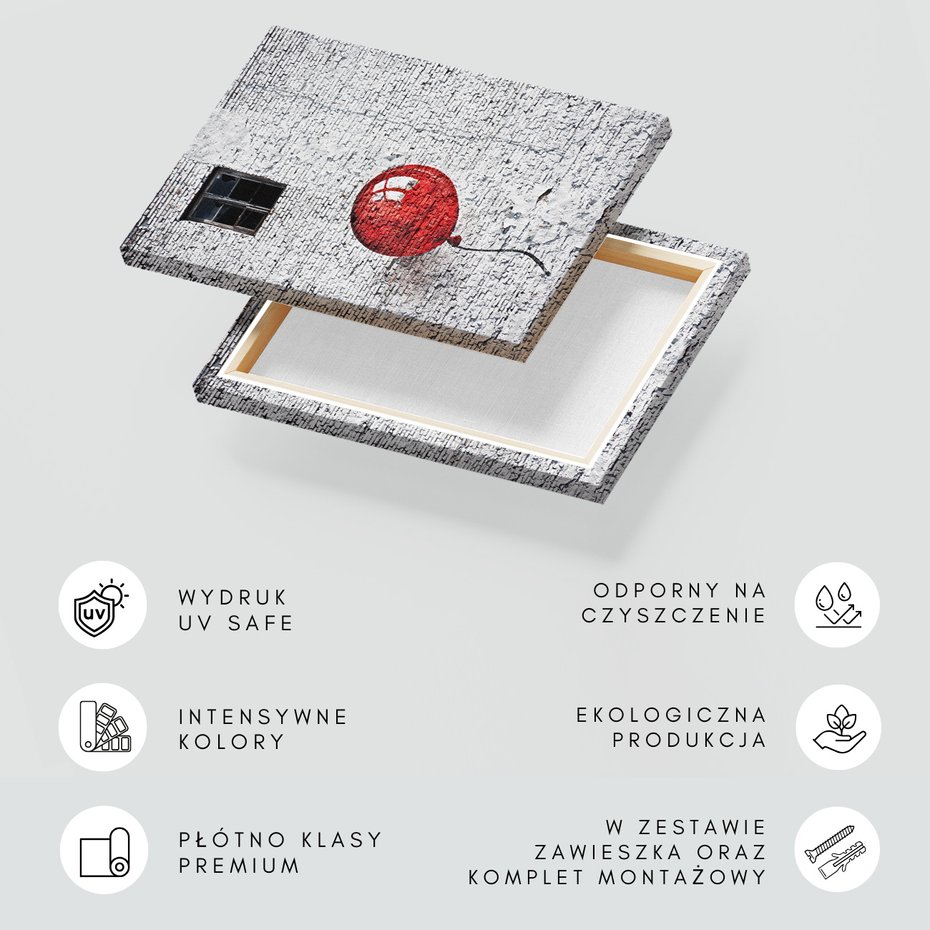 Obraz na płótnie - mur, balon, grafiti