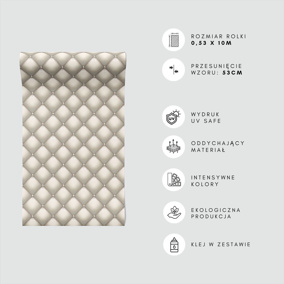 Tapeta - pikowanie, tapicerka, guziki