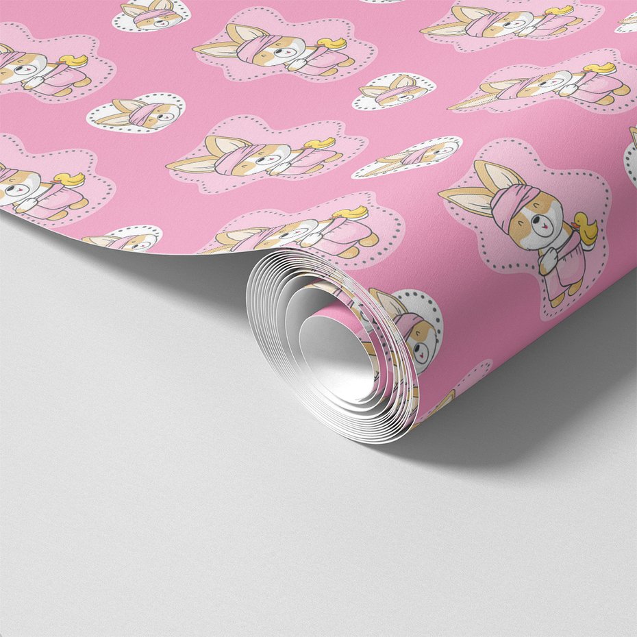 Tapeta - dziecięca, królik, kaczka,