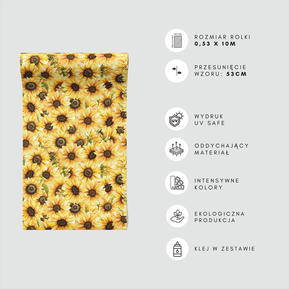 Tapeta - słoneczniki, płatki, liście