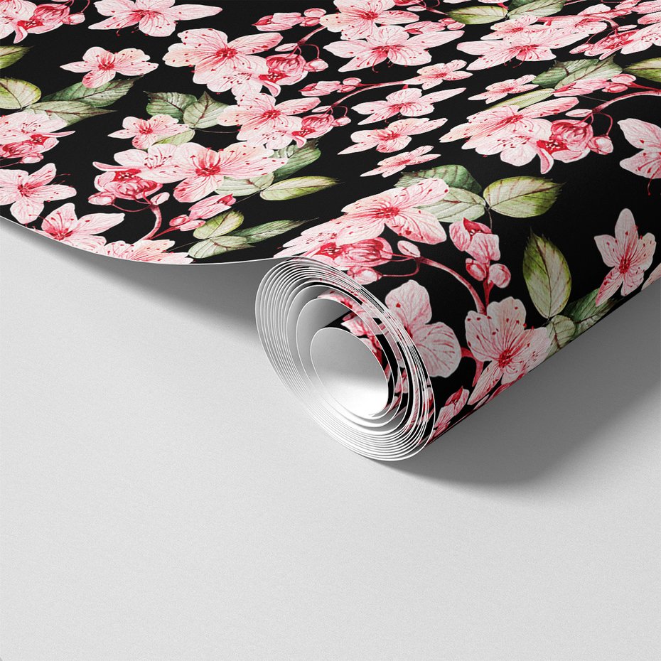 Tapeta - kwiaty, liście, gałąź