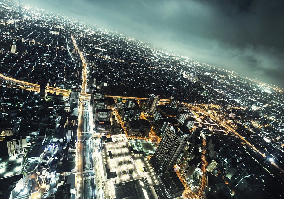 Fototapeta - miasto, noc, światła