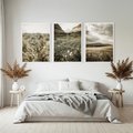 Zestaw obrazy w ramie, plakaty - krajobraz, natura, góry - rama biała