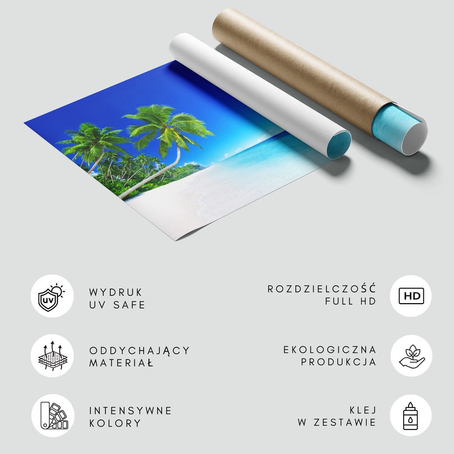 Fototapeta - plaża, palmy, morze