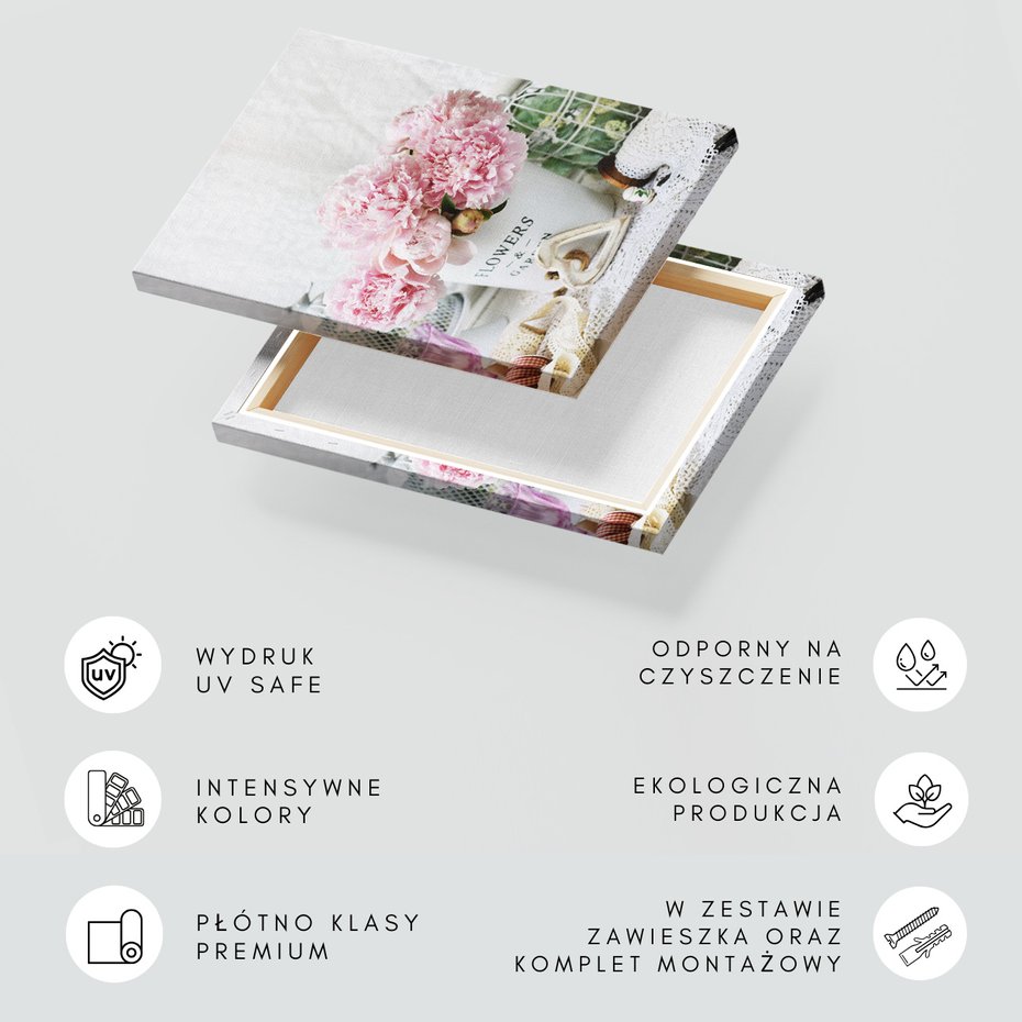 Obraz na płótnie - kwiaty, piwonie, dekoracja