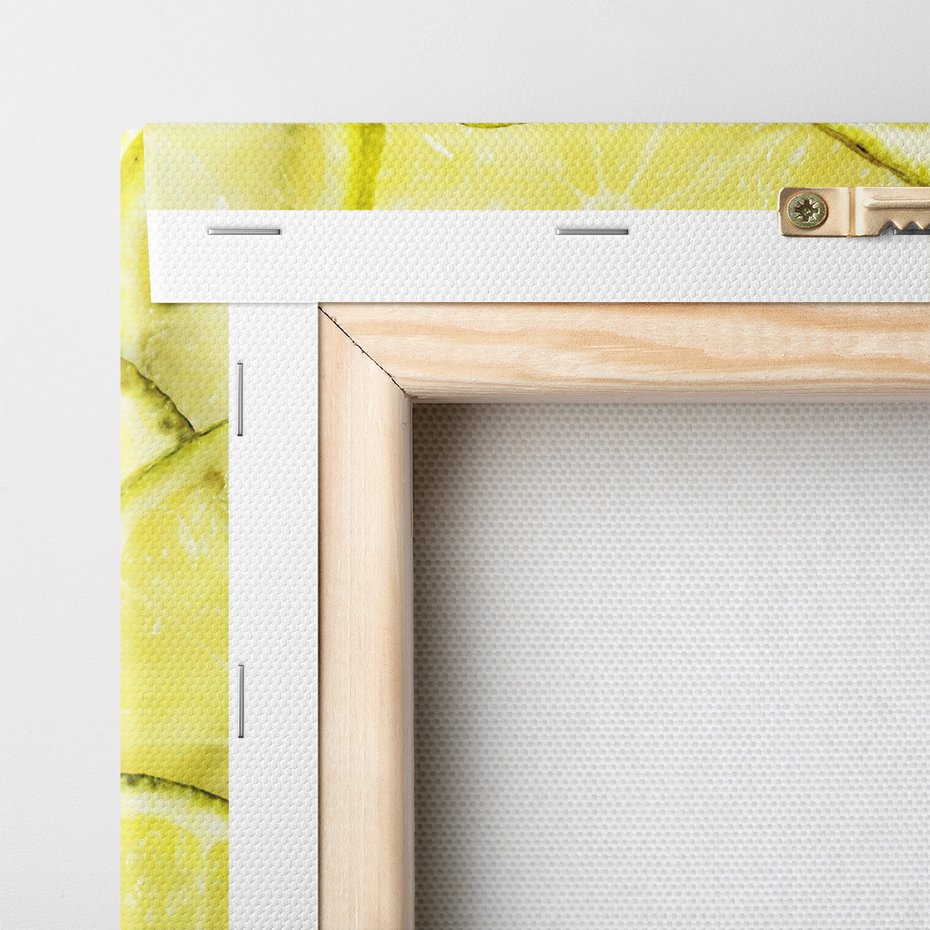 Obraz na płótnie - cytryna, plasterki, żółty