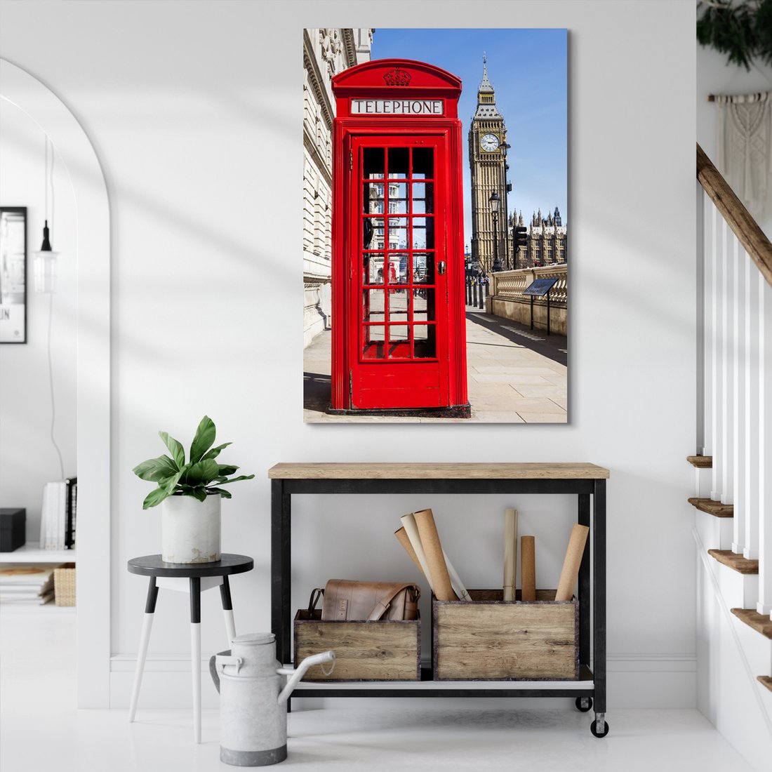 Obraz na płótnie - Londyn, budka telefoniczna, miasto