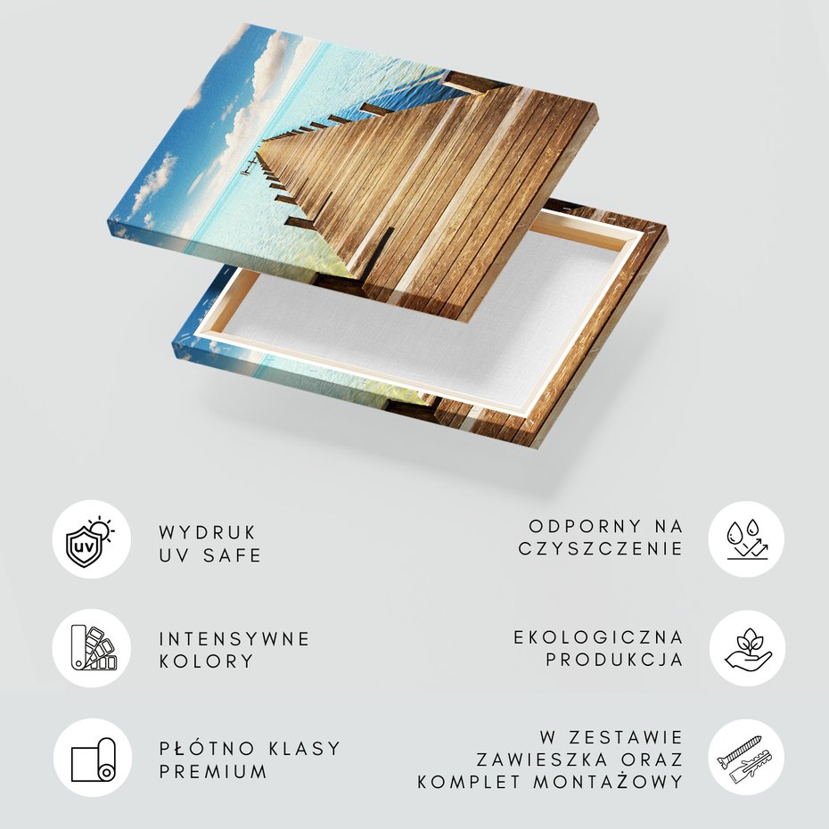 Obraz na płótnie - drewno, morze, pomost