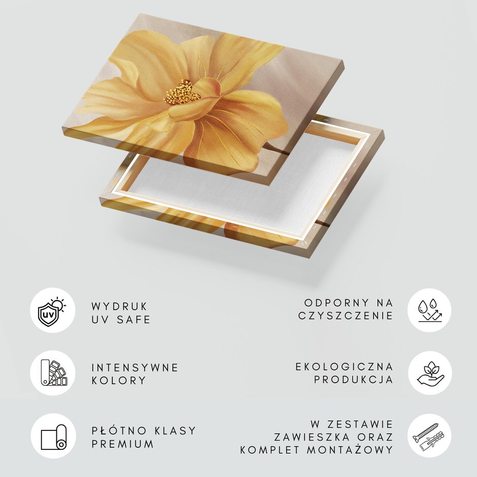 Obraz na płótnie - kwiat, złoty, dekoracja