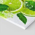 Obraz na płótnie - limonka, mięta, lód