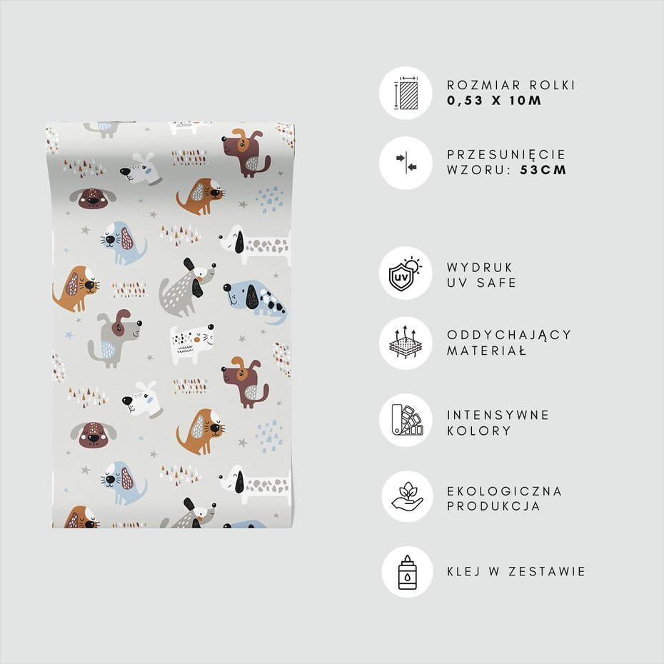 Tapeta - dziecięca, pies, ilustracja, gwiazda