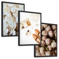 Zestaw obrazy w ramie, plakaty - kwiaty,róże,perfumy - rama czarna