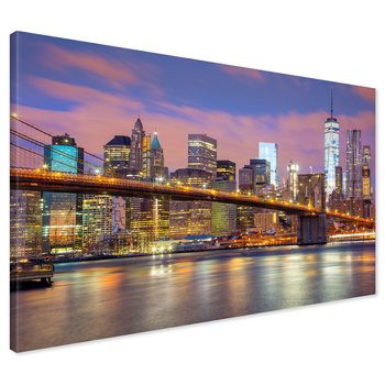 Obraz na płótnie - miasto, most, noc