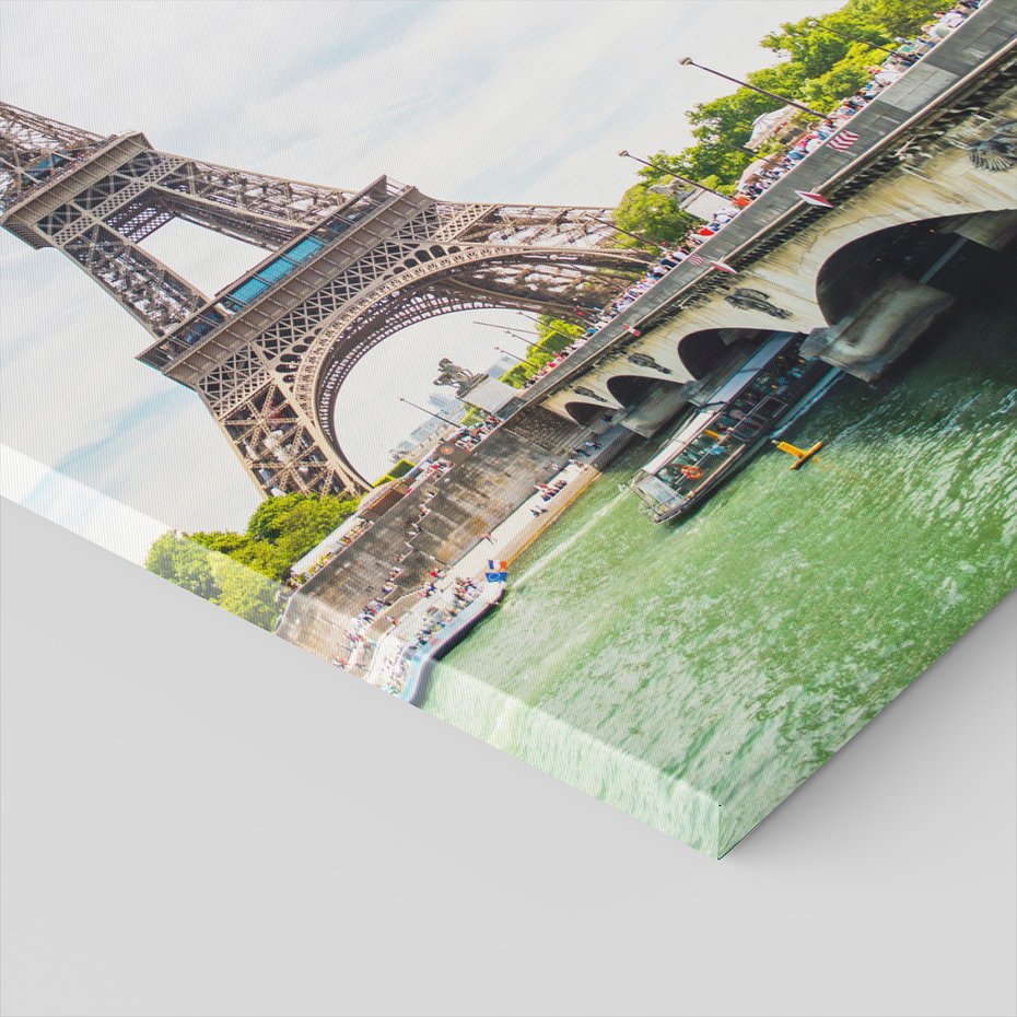 Obraz na płótnie - Paryż, Wieża Eiffla, most