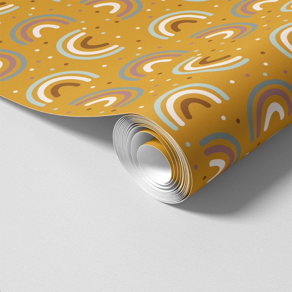 Tapeta - dziecięca, łuk, kropki, tło