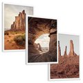Zestaw obrazy w ramie, plakaty - skały, pustynia, erozja - rama biała