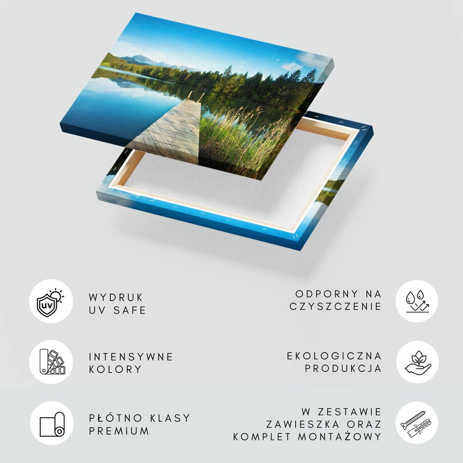 Obraz na płótnie - jezioro, góry, lasy