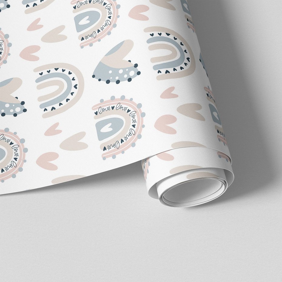 Tapeta - dziecięca, serca, tęcze,