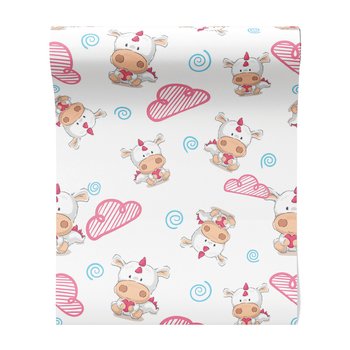 Tapeta - dziecięca, jednorożec, chmura, serce