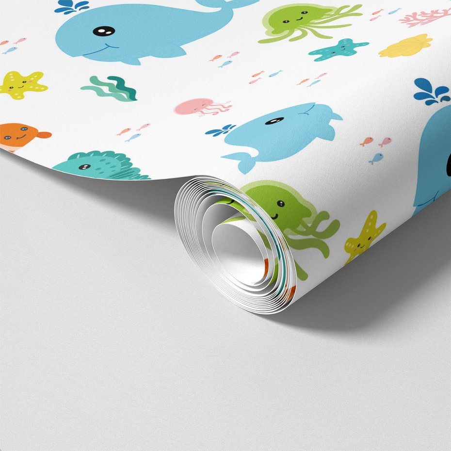 Tapeta - dziecięca, morze, zwierzęta