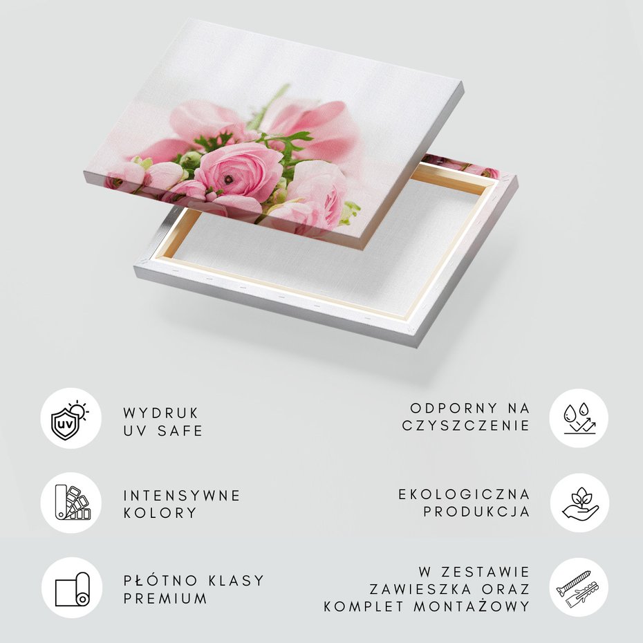 Obraz na płótnie - kwiaty, różowy, bukiet