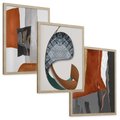 Zestaw obrazy w ramie, plakaty - abstrakcja, geometria, nowoczesność - rama drewno