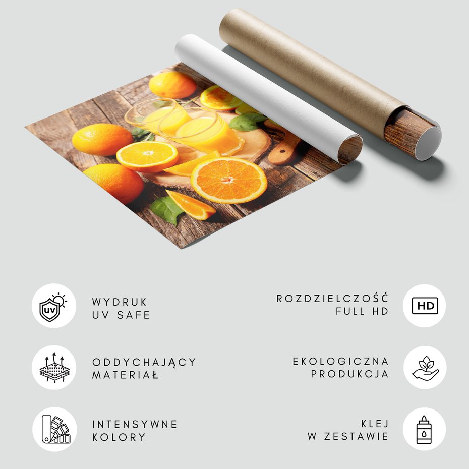 Fototapeta - pomarańcze, sok, jedzenie