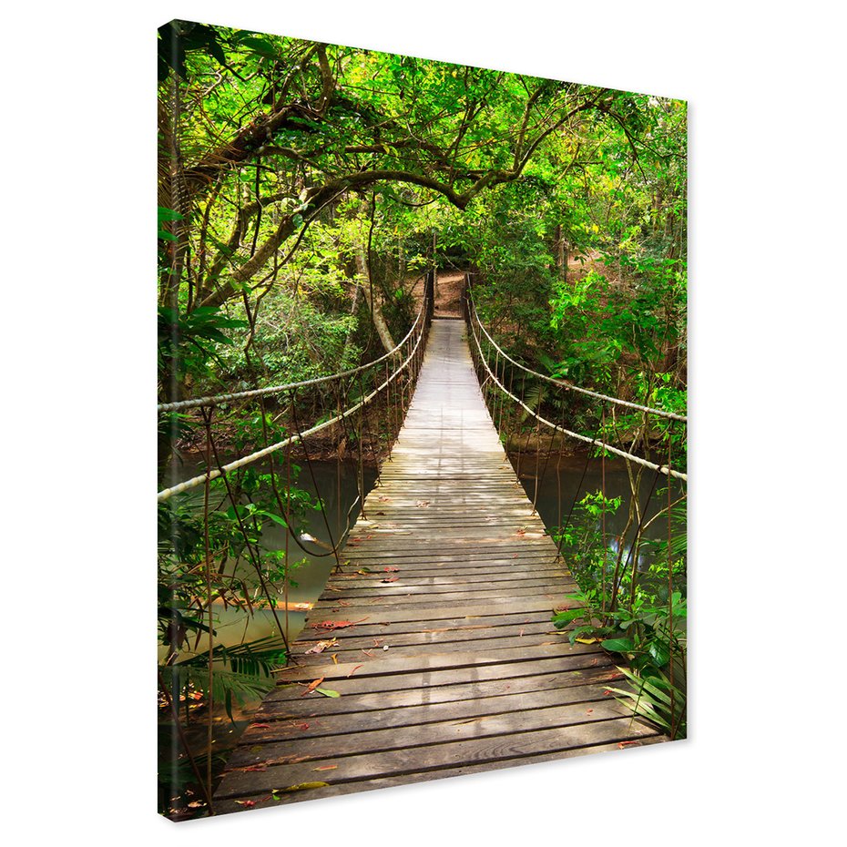 Obraz na płótnie - most, las, natura