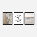 Zestaw obrazy w ramie, plakaty - plaża, woda, morze - rama czarna