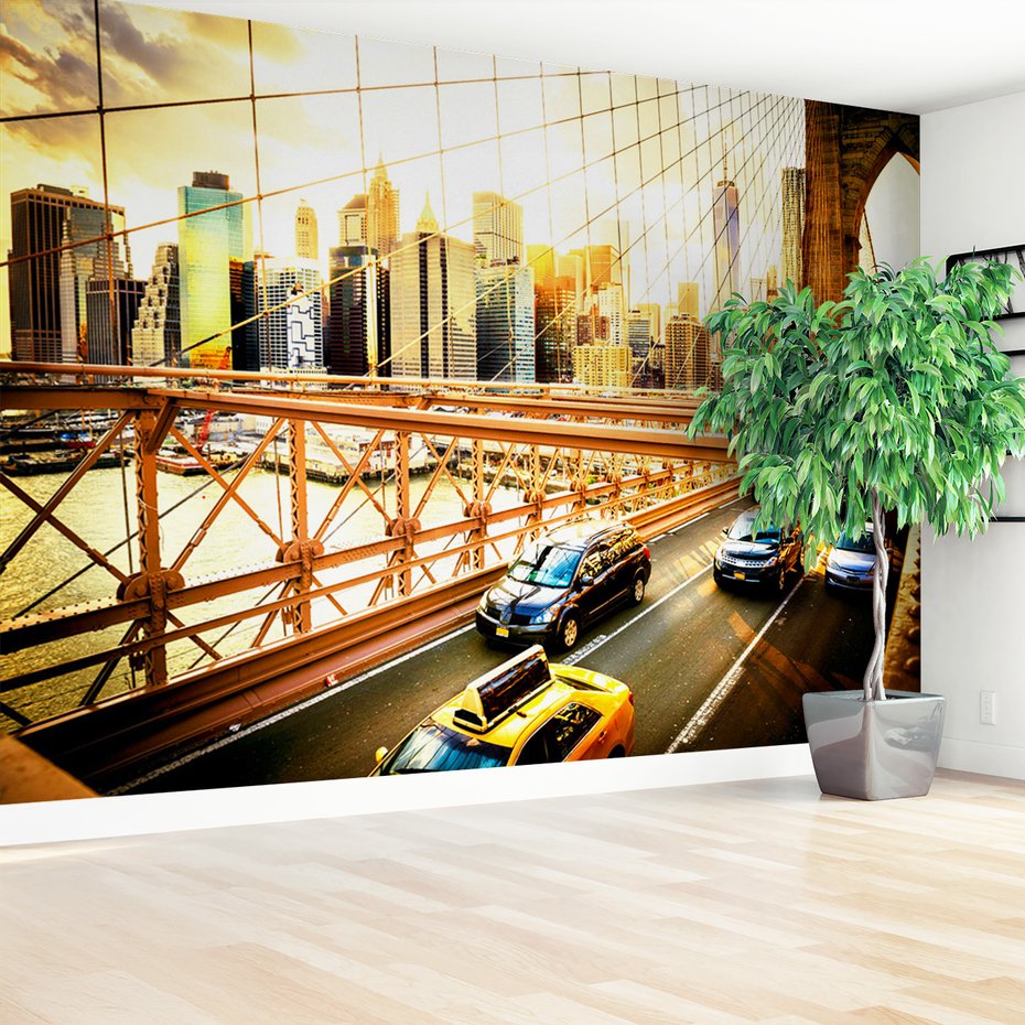 Fototapeta - most, miasto, samochody