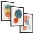 Zestaw obrazy w ramie, plakaty - abstrakcja,geometryczne,pastelowe - rama czarna