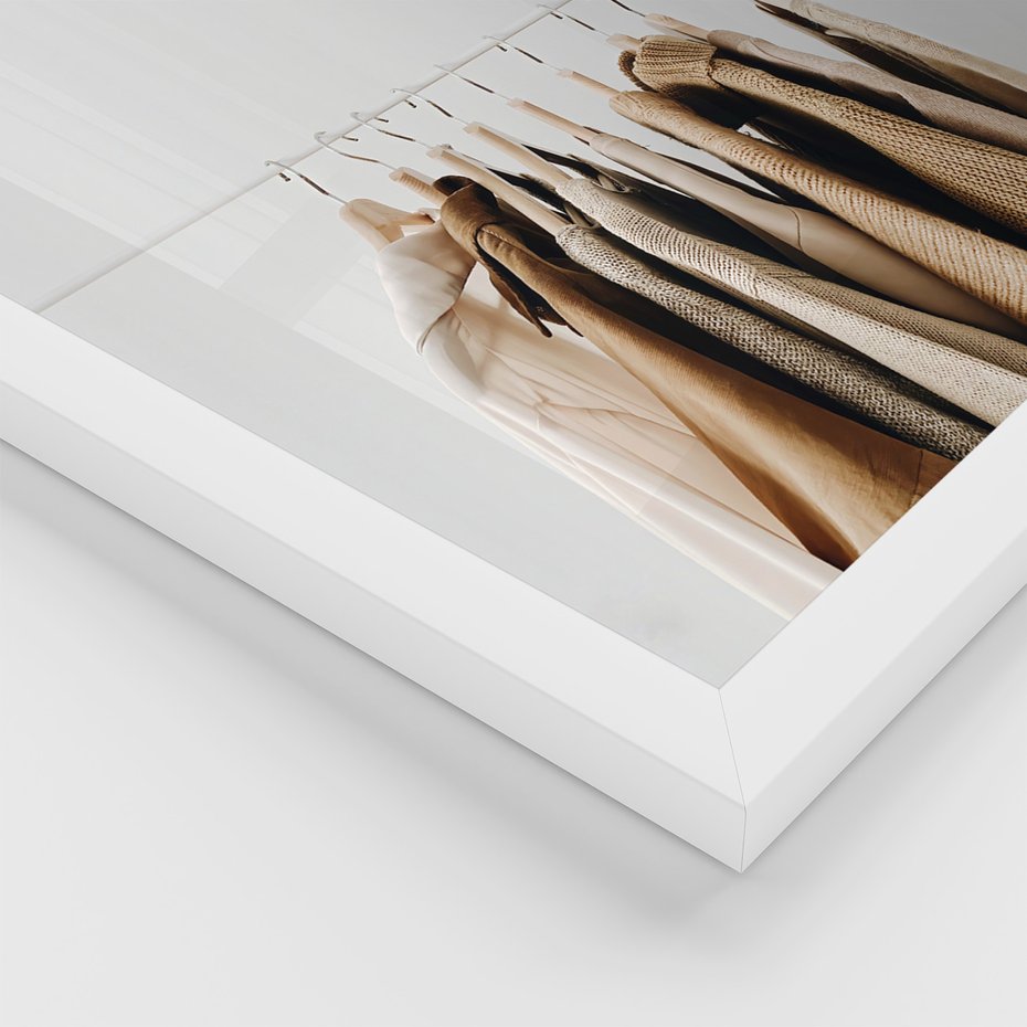 Zestaw obrazy w ramie, plakaty - ubrania, kobieta, styl - rama biała