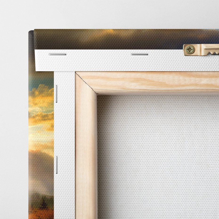 Obraz na płótnie - krajobraz, góry, zachód słońca