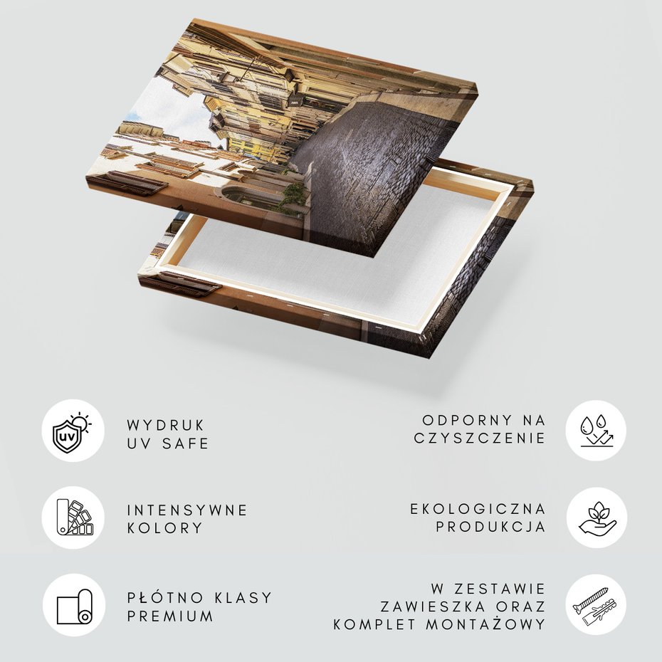 Obraz na płótnie - miasto, uliczka, budynki