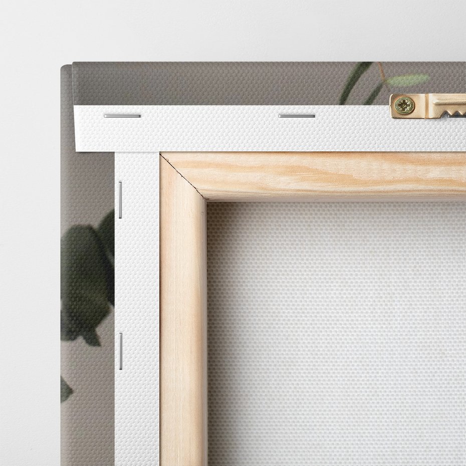 Obraz na płótnie - eukaliptus, wazon, książki