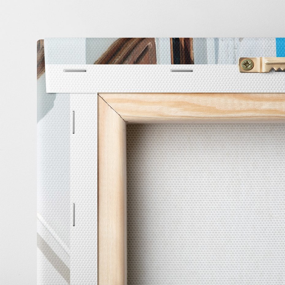 Obraz na płótnie - uliczka, schody, kwiaty